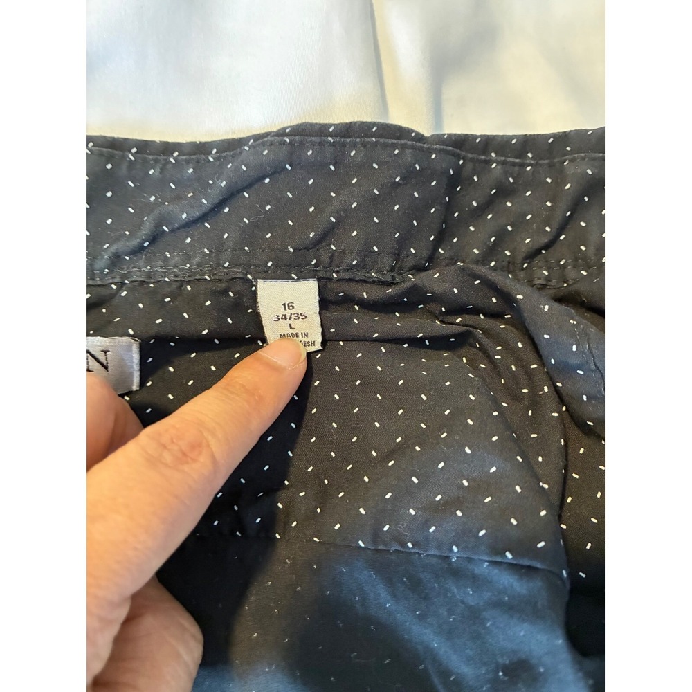 Lauren Ralph Lauren Slim Fit Dress Shirt Mens 16 Black Polka Dot Stretch Button - Picture 5 of 9